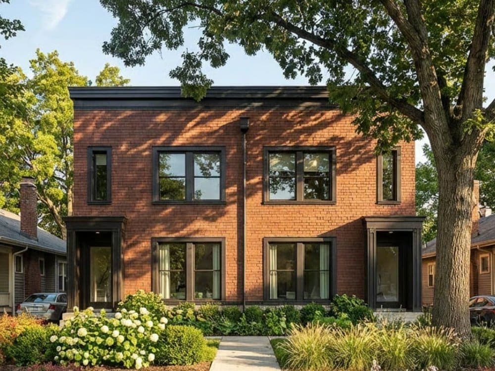 Modern brick duplex in Kansas City, MO